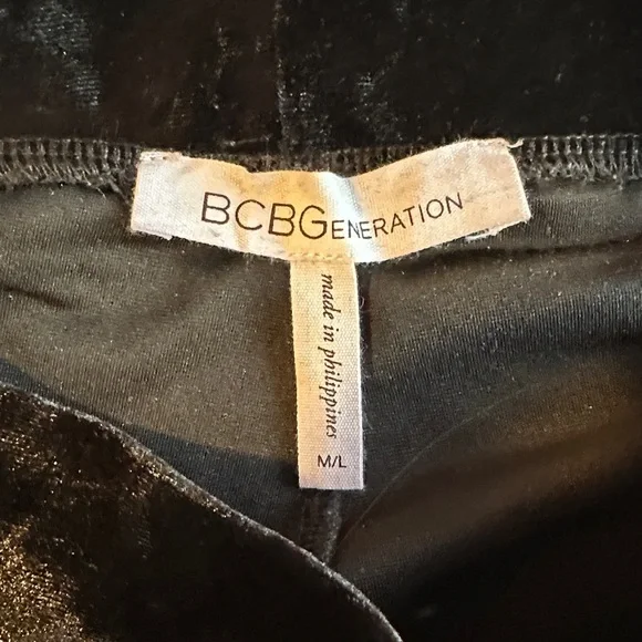 BCBGeneration Black Velvet Leggins - Picture 2 of 3